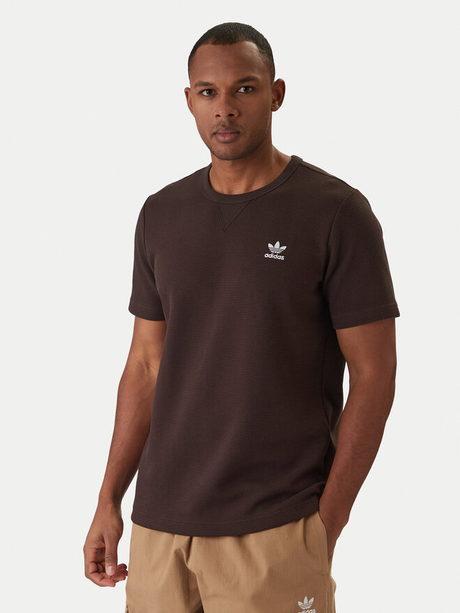 adidas adidas Футболка Trefoil Essentials Waffle KE1136 Коричневий Regular Fit