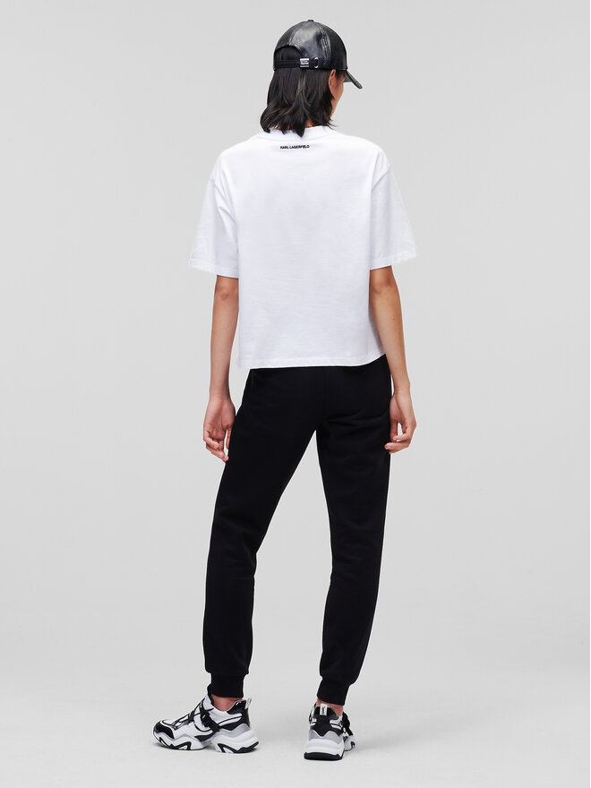 KARL LAGERFELD KARL LAGERFELD T-Shirt Signature Hem 226W1703 Λευκό Relaxed Fit