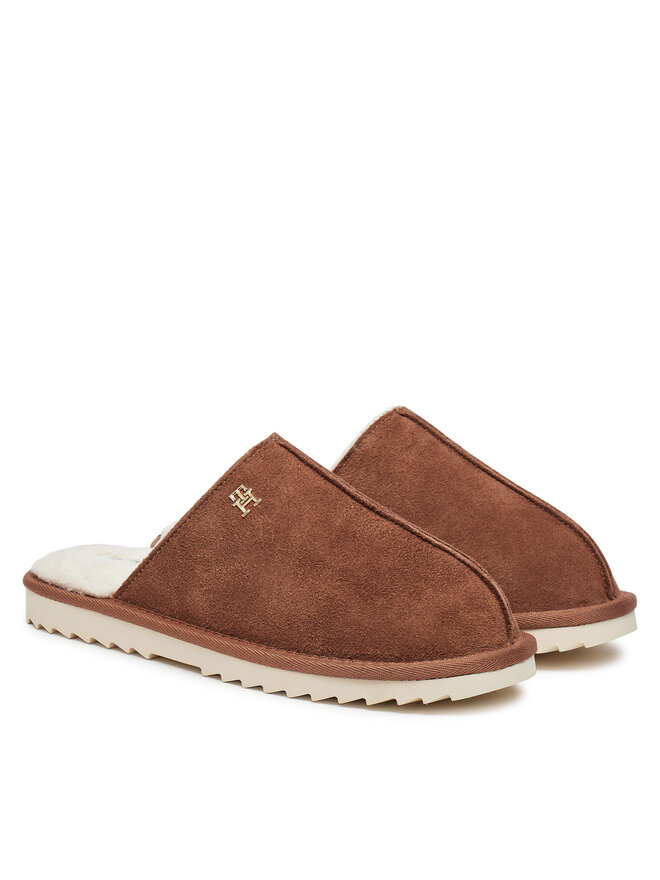 Tommy Hilfiger Kapcie Tommy Hilfiger FW0FW08396 Brązowy