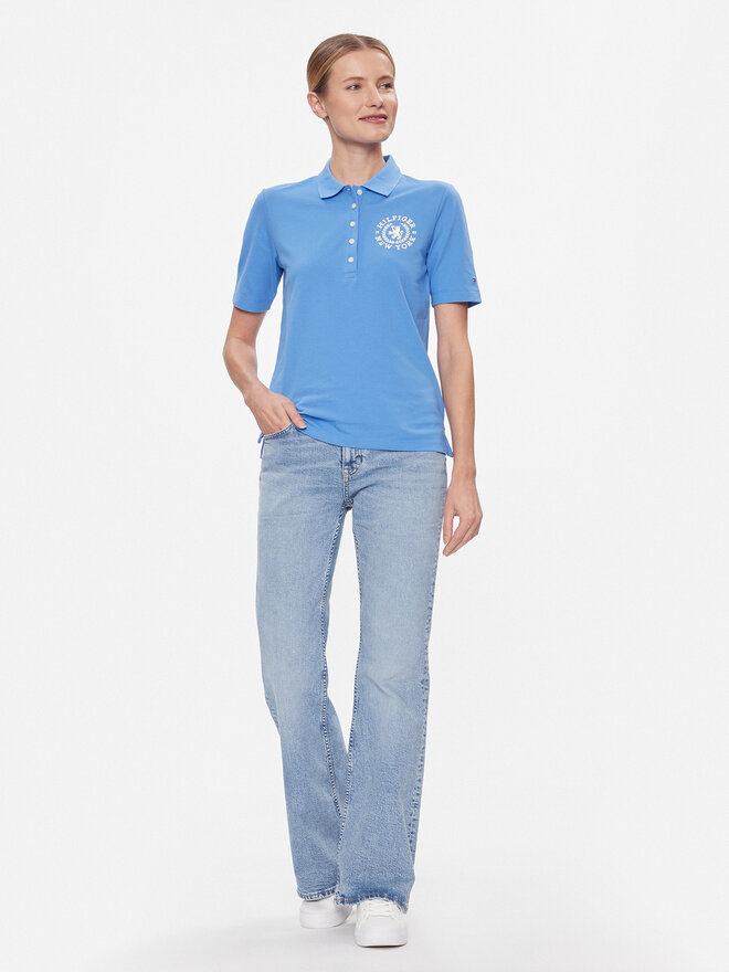 Tommy Hilfiger Tommy Hilfiger Pólóing Reg Crest Emb Polo Ss WW0WW41061 Kék Regular Fit