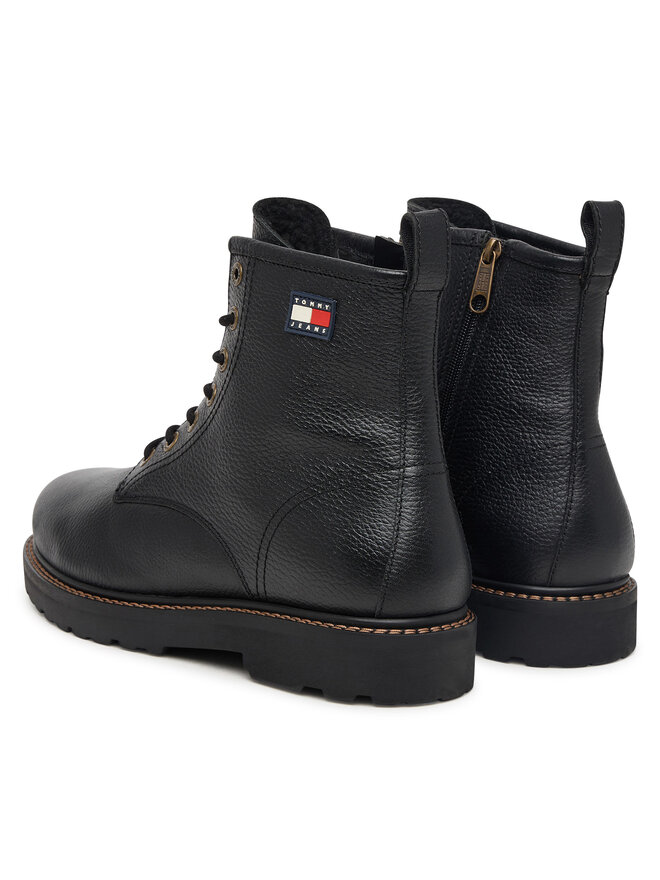 Tommy Jeans Schnürschuhe Tommy Jeans Archive '01 Tumble Lace Up Warm EM0EM01780 Schwarz