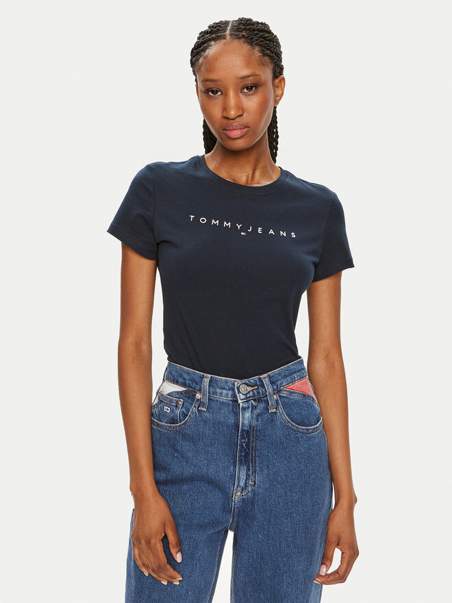 Tommy Jeans Tommy Jeans Póló Linear DW0DW18398 Sötétkék Slim Fit