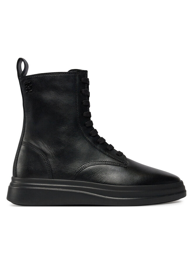 Tommy Hilfiger Botines Tommy Hilfiger Sporty Leather Flat Boot FW0FW07799 Negro