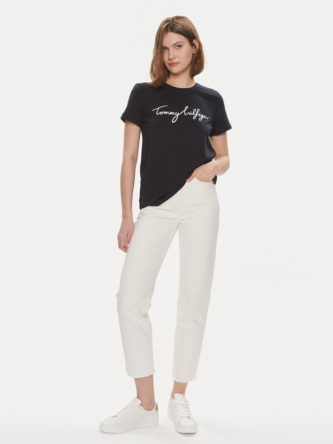 Tommy Hilfiger Tommy Hilfiger Marškinėliai Signature WW0WW41674 Tamsiai mėlyna Regular Fit