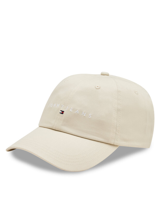 Tommy Jeans Czapka z daszkiem Tommy Jeans Tjm Linear Logo 6-Panel Cap AM0AM12894 Écru