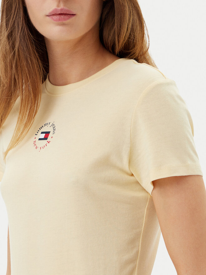Tommy Jeans Tommy Jeans Camiseta Essential DW0DW20316 Amarillo Slim Fit
