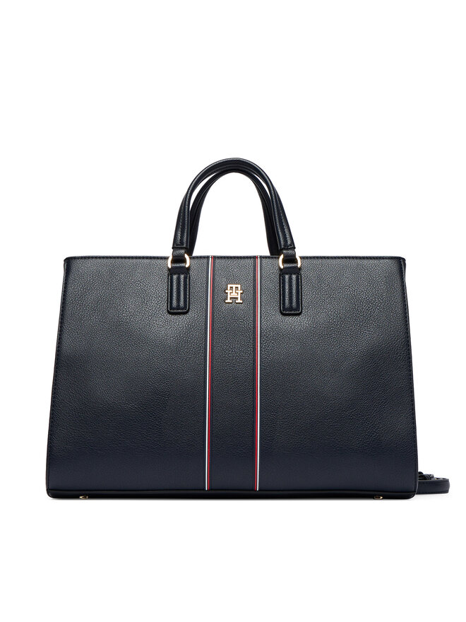 Tommy Hilfiger Handtasche Tommy Hilfiger Th Daily Satchel Corp AW0AW18644 Dunkelblau