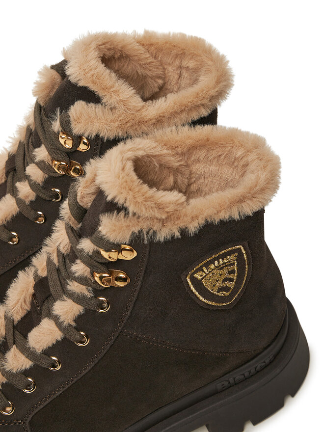 Blauer Schnürstiefeletten Blauer F4KIMMEL06 Braun