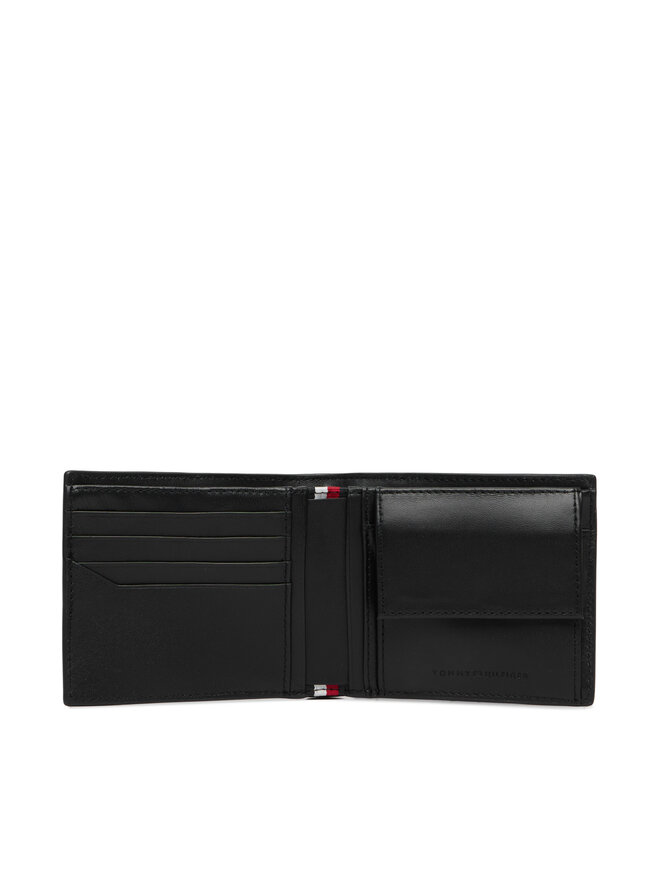 Tommy Hilfiger Geldbörse Tommy Hilfiger Th Business Saffiano Cc And Coin AM0AM14784 Schwarz