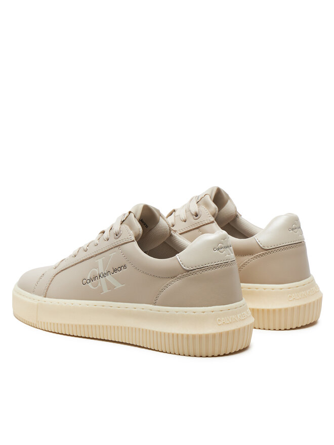 Calvin Klein Jeans Сникърси Calvin Klein Jeans Chunky Cupsole Laceup Lth Ml Mtl YW0YW01476 Екрю