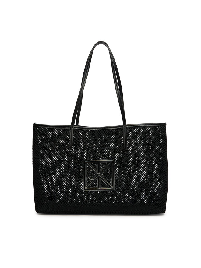 Calvin Klein Handtasche Calvin Klein Emblem Mesh Tote LV04F3380G Schwarz