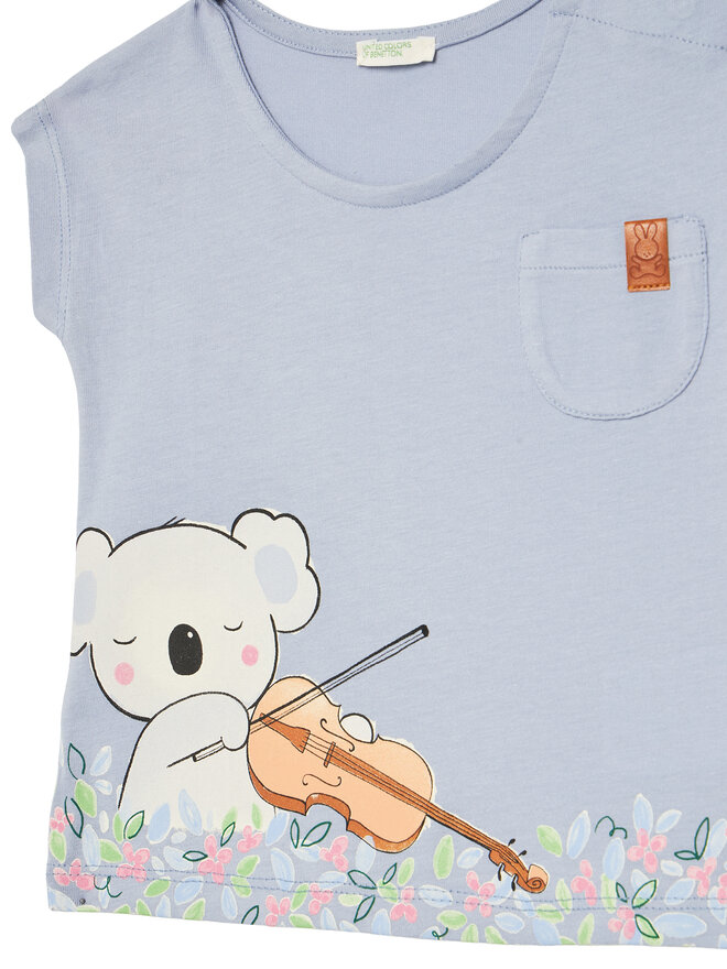 United Colors Of Benetton United Colors Of Benetton Футболка 3I1XA105X Голубий Boxy Fit
