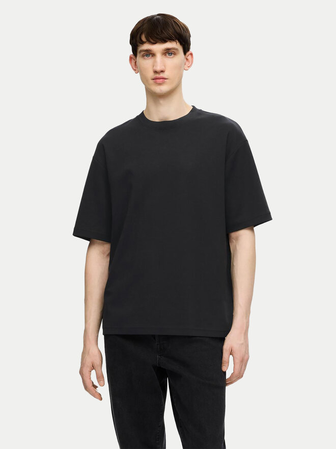Selected Homme Selected Homme T-Shirt 16094143 Μαύρο Loose Fit