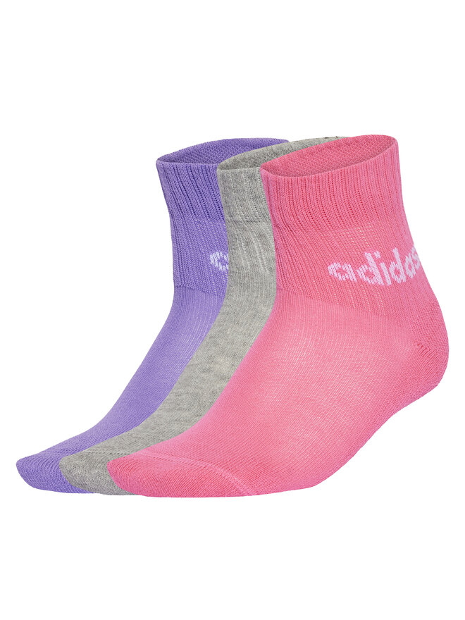 adidas Sada 3 párů dětských nízkých ponožek adidas Kids Lin Ank 5P JF8541 Barevná