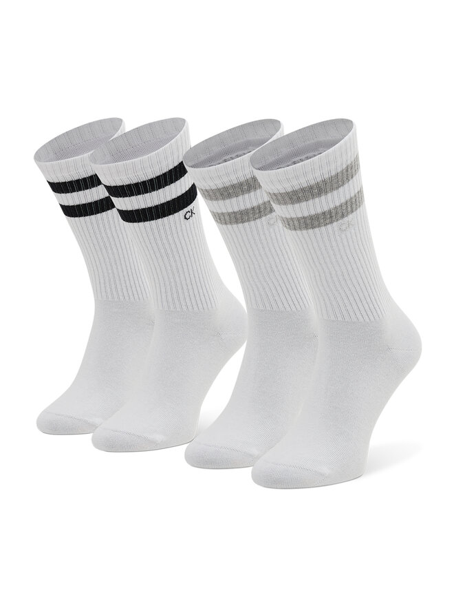 Calvin Klein Súprava 2 párov vysokých pánskych ponožiek Calvin Klein 701218711 Biela