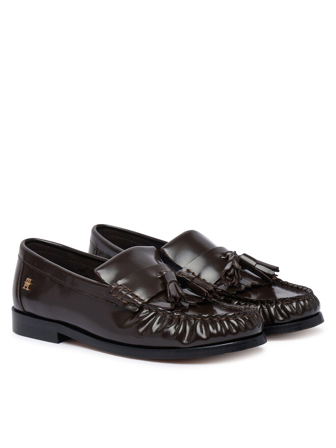 Tommy Hilfiger Slipper Tommy Hilfiger Tassel Abrasivato FW0FW09460 Dunkelbraun