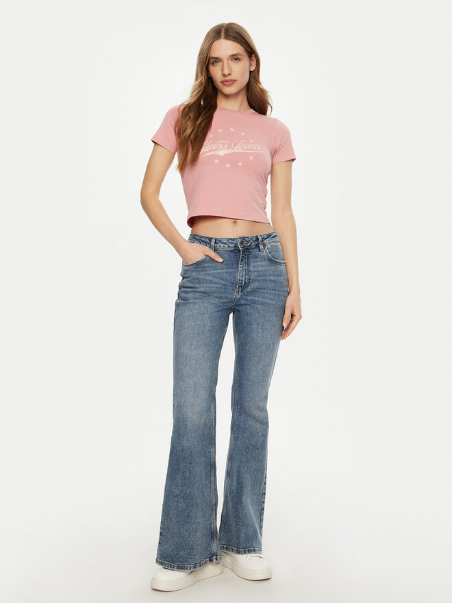 Guess Jeans Guess Jeans Marškinėliai W5RI59 J1314 Rožinė Regular Fit