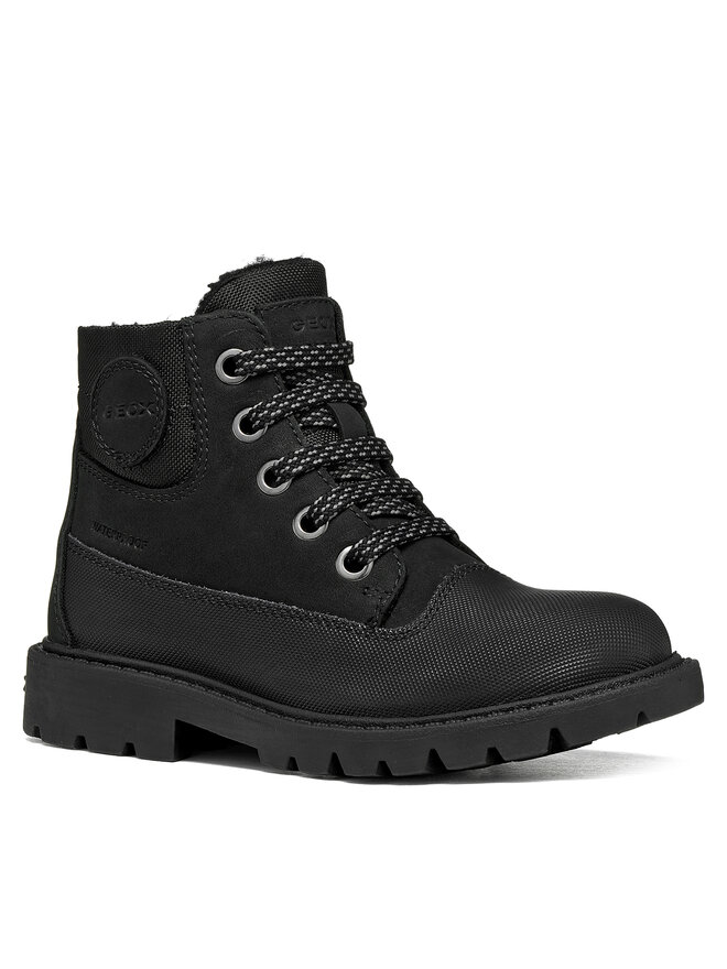 Geox Schnürstiefeletten Geox J Shaylax Boy Wpf J66HDB 032FU C9999 S Schwarz