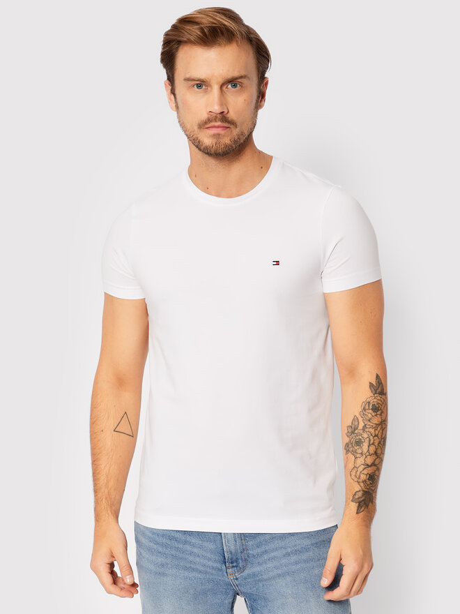 Tommy Hilfiger Tommy Hilfiger T-Shirt Core Stretch MW0MW27539 Λευκό Slim Fit