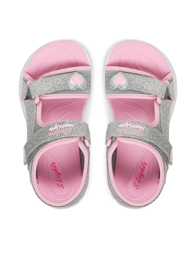 Skechers Босоніжки Skechers S-Lights: Heart Lights Sandal - Sugar Sparks 303114L/SLPK Срібний
