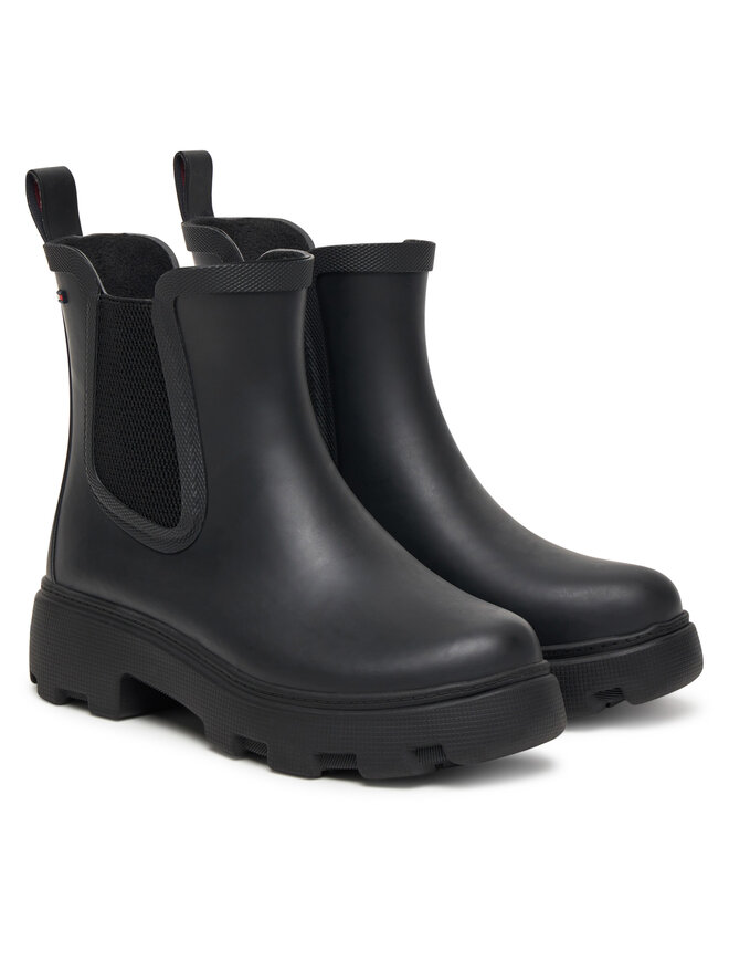 Tommy Hilfiger Γαλότσες Tommy Hilfiger Flag Ankle Warm Lining FW0FW08974 Μαύρο