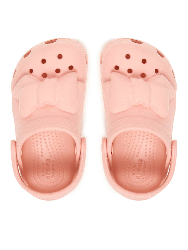 Crocs Чехли Crocs Toddler Classic Velvet Bow Clog 211887 Розов