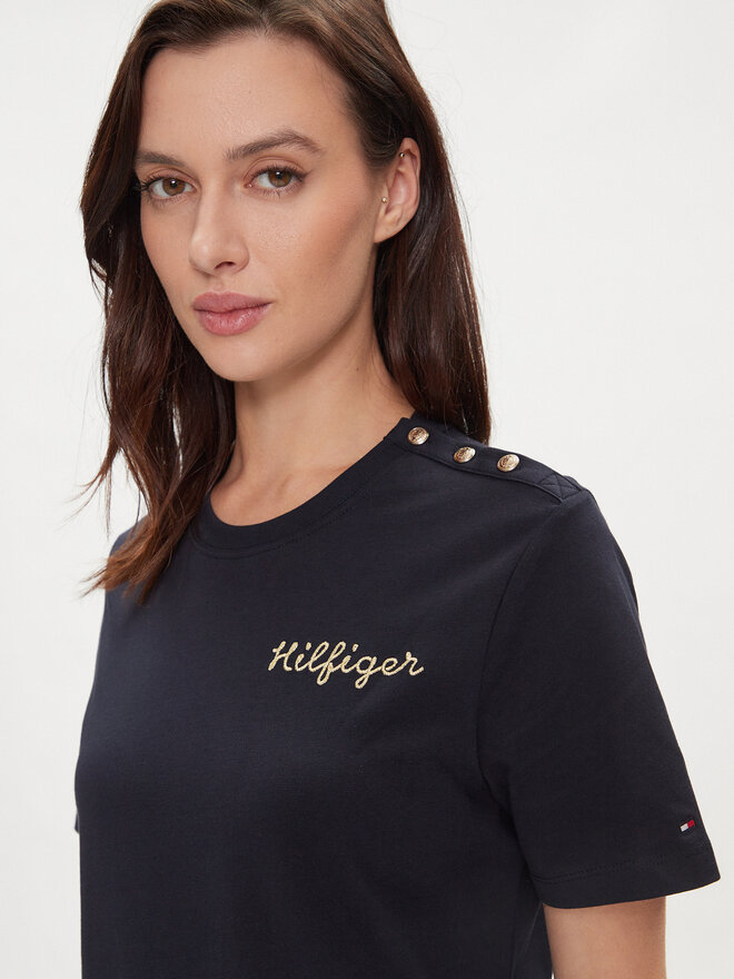 Tommy Hilfiger Tommy Hilfiger Póló Gold Button WW0WW41211 Sötétkék Regular Fit