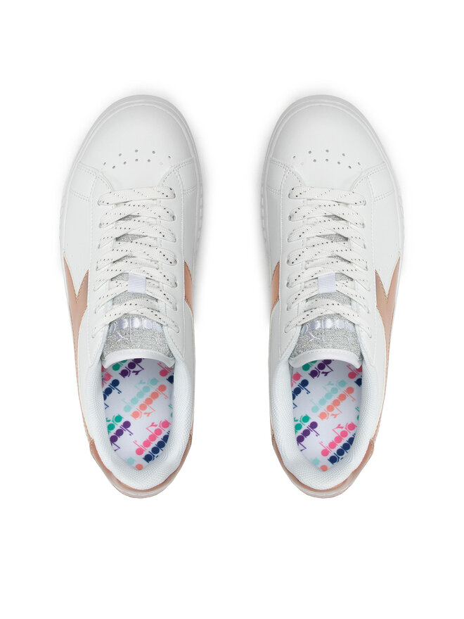 Sneakers Diadora Game Step Shiny 101.174366 01 20006 Bianco escarpe