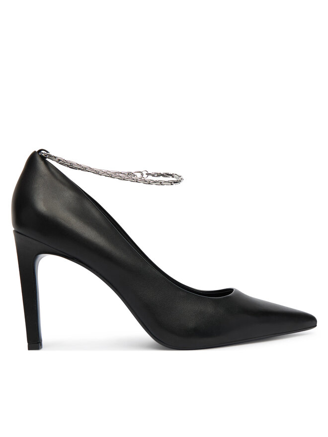 Calvin Klein Magassarkú Calvin Klein Ess Stiletto Hdw Chain Lth 90 HW0HW02718 Fekete
