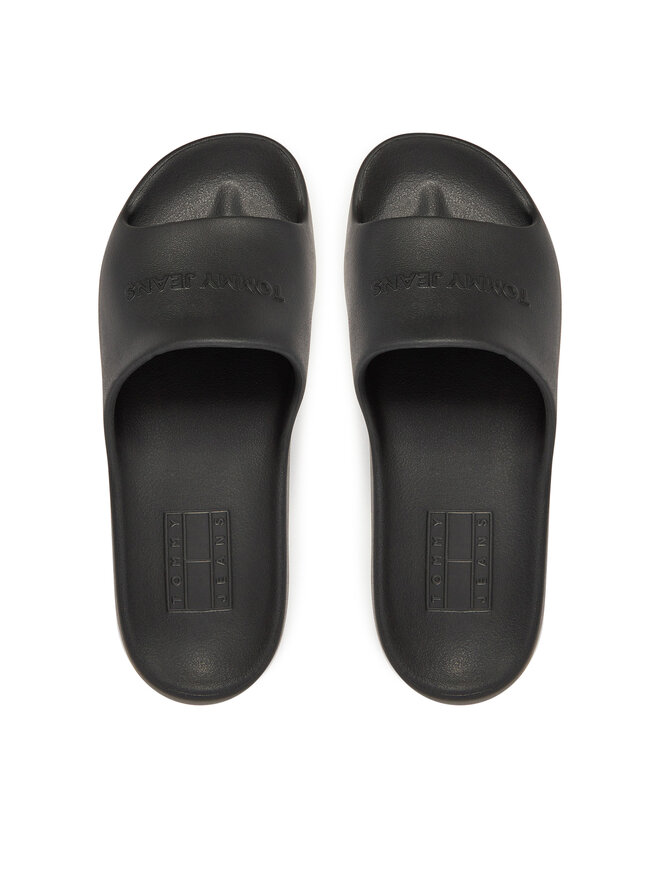 Tommy Jeans Pantoletten Tommy Jeans Tjw Chunky Pool Slide Ess EN0EN02879 Schwarz