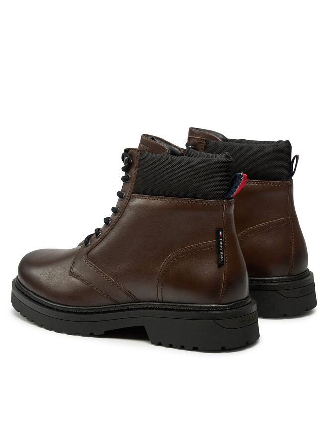 Tommy Jeans Schnürstiefeletten Tommy Jeans Tjm Lace Up Boot EM0EM01446 Braun