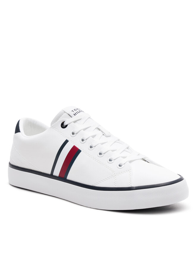 Tommy Hilfiger Tenisky Tommy Hilfiger Th Hi Vulc Low Stripes Mesh FM0FM04946 Bílá