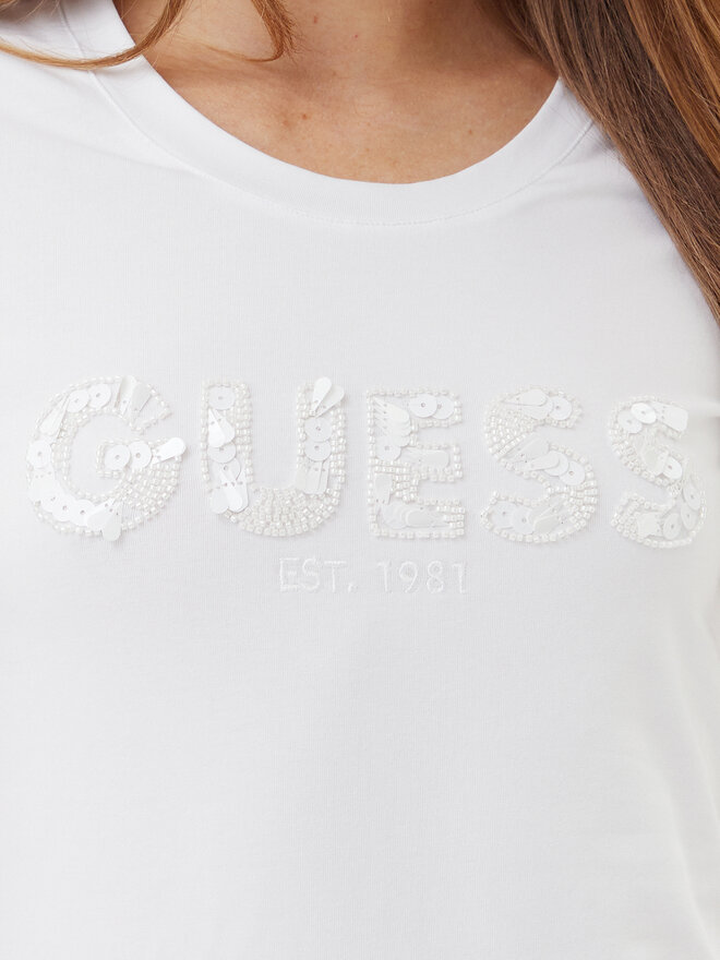 Guess Guess Camiseta W5GI17 J1314 Blanco Slim Fit