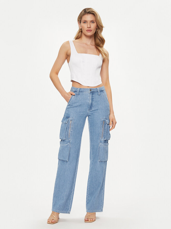 Guess Guess Τοπ Sia W4GH47 WDEE2 Λευκό Regular Fit