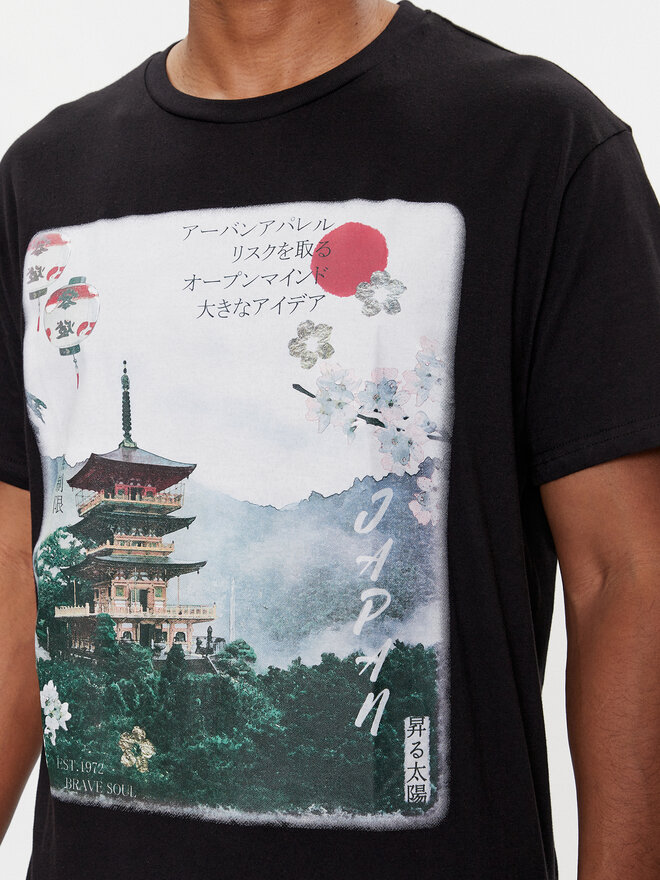 Brave Soul Brave Soul T-Shirt MTS-149SAPPORO Μαύρο Straight Fit