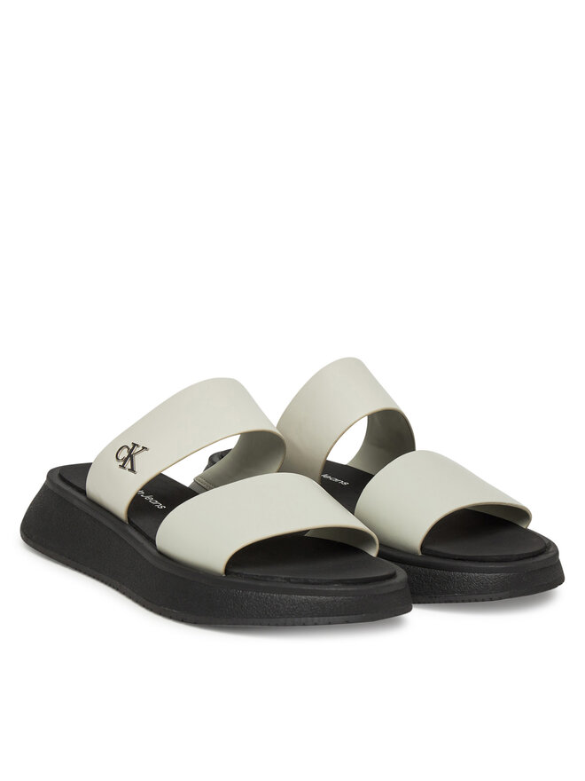 Calvin Klein Jeans Nazouváky Calvin Klein Jeans Sandal Slide Double Strap YW0YW01694 Bílá