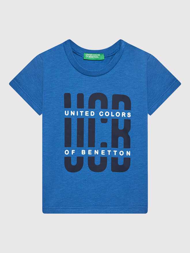 United Colors Of Benetton United Colors Of Benetton Marškinėliai 3I1XG100G Mėlyna Regular Fit