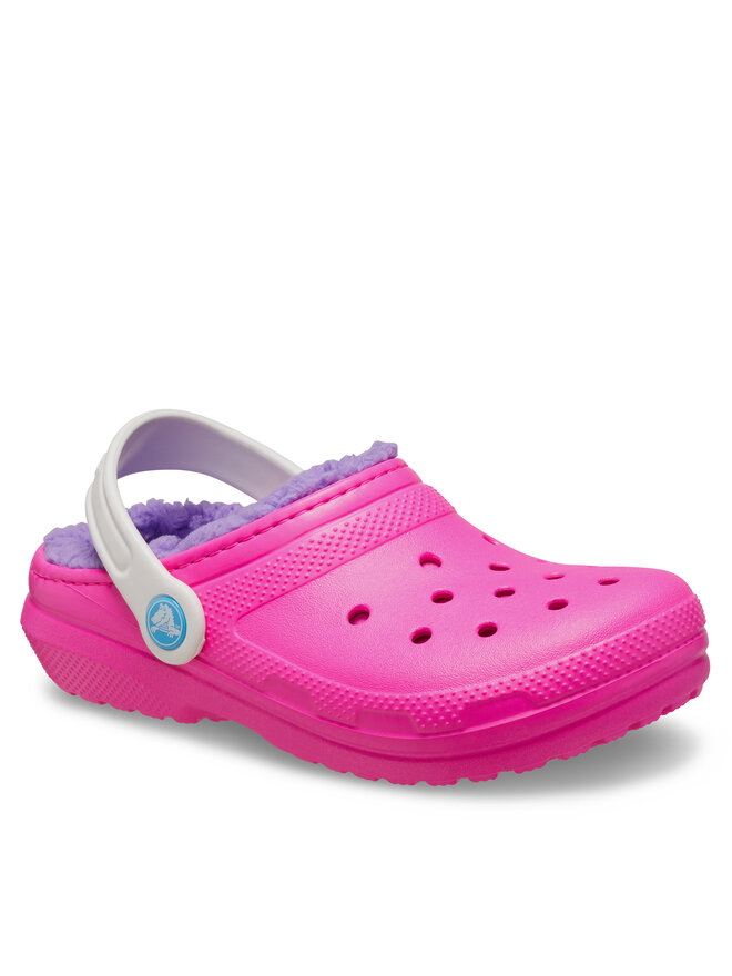 Crocs Klapki Crocs Classic Lined Clog Kids 207010 Różowy