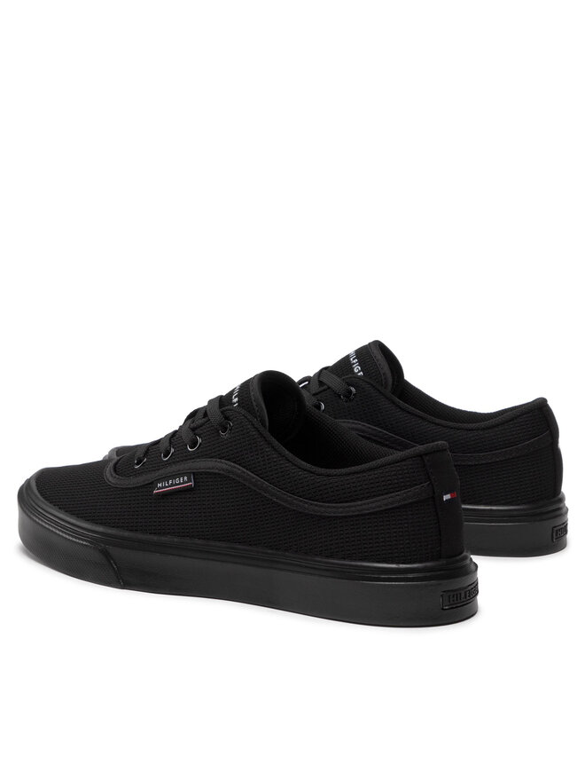 Tommy Hilfiger Sneakers aus Stoff Tommy Hilfiger Core Lightweidht Waffle Mesh FM0FM04040 Schwarz