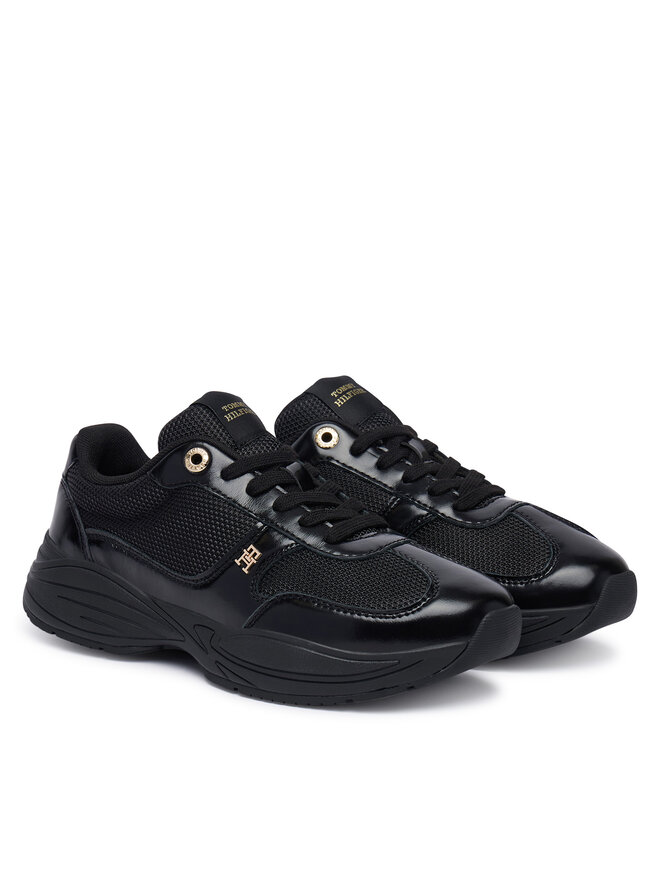 Tommy Hilfiger Sneakers Tommy Hilfiger Modern Runner Shiny Leather FW0FW09413 Schwarz