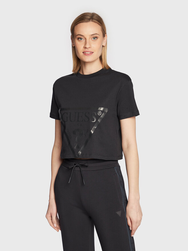Guess Guess T-shirt Adele V2YI06 K8HM0 Crna Regular Fit