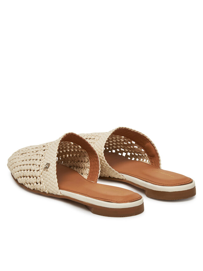 Tommy Hilfiger Pantoletten Tommy Hilfiger Crochet Mule FW0FW08413 Écru