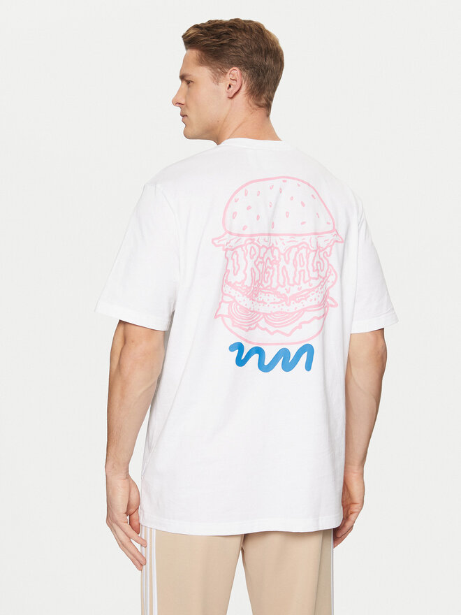 adidas adidas Marškinėliai Street B JD0677 Balta Loose Fit