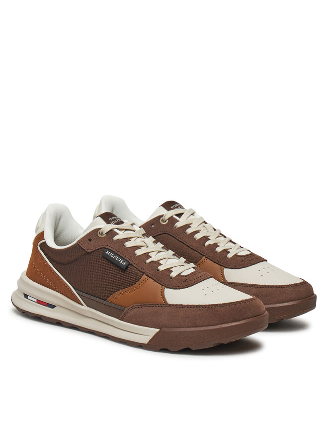 Tommy Hilfiger Снікерcи Tommy Hilfiger Retro Runner Mix Rwb FM0FM05371 Коричневий