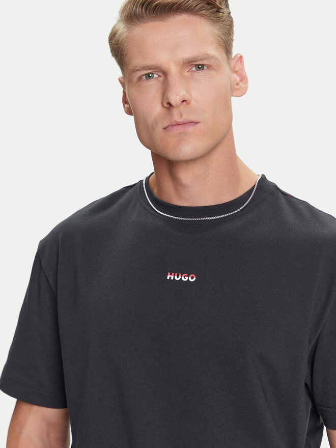 HUGO HUGO Camiseta Split Logo 50544185 Negro Relaxed Fit