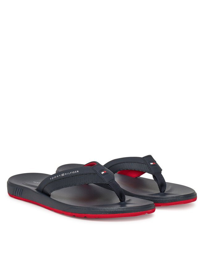 Tommy Hilfiger Japonki Tommy Hilfiger Molded Hilfiger Beach Sandal FM0FM05361 Granatowy