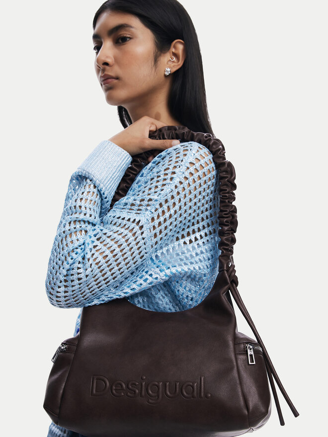 Desigual Torbica Desigual Half Logo Montvil 25WAXPAY Smeđa
