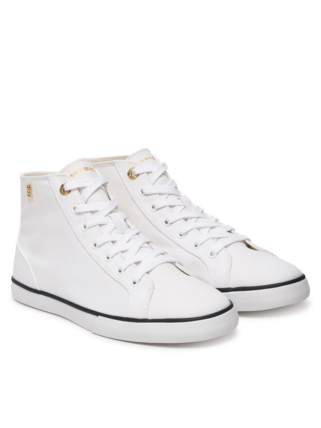 Tommy Hilfiger Sneakers aus Stoff Tommy Hilfiger Th Chic Low Profile Mid Cut FW0FW09356 Weiß