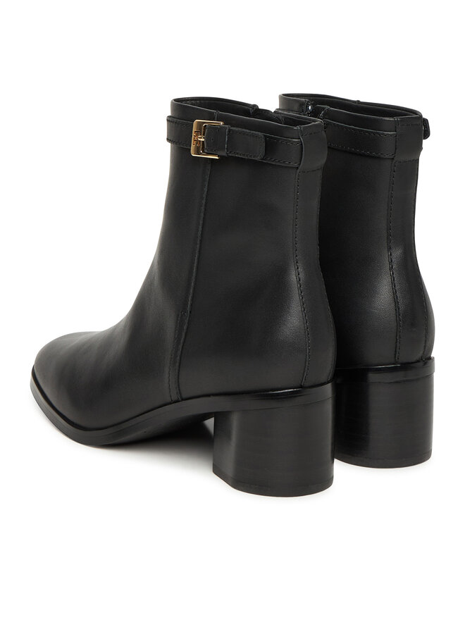 Tommy Hilfiger Боти Tommy Hilfiger Th Buckle Riding Mid Heel Bootie FW0FW08859 Черен