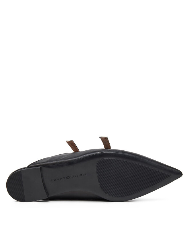 Tommy Hilfiger Παντόφλες Tommy Hilfiger Th Pointy Leather Mule FW0FW07722 Μαύρο